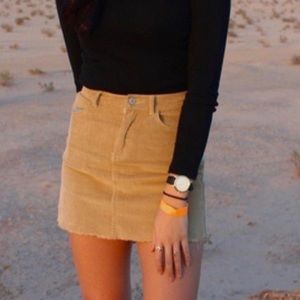 Brandy Melville John Galt Corduroy Mini Skit Beige